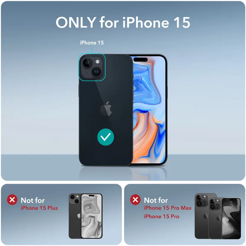 ESR Air Armor Clear Case Compatible with iPhone 15 - Frosted Black