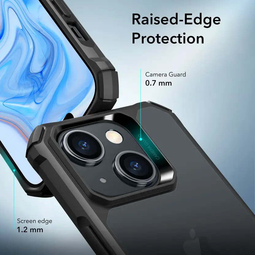 ESR Air Armor Clear Case Compatible with iPhone 15 - Frosted Black