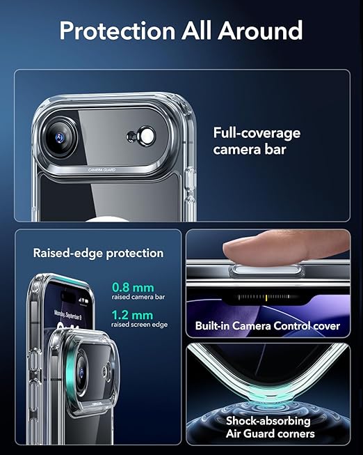 ESR Classic Hybrid Magnetic Case with Protector Set (Camera Control) iPhone 17 Air