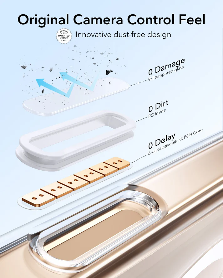 iPhone 16 Pro HaloLock Classic Hybrid Case (Camera Control, Stash Stand) - Clear