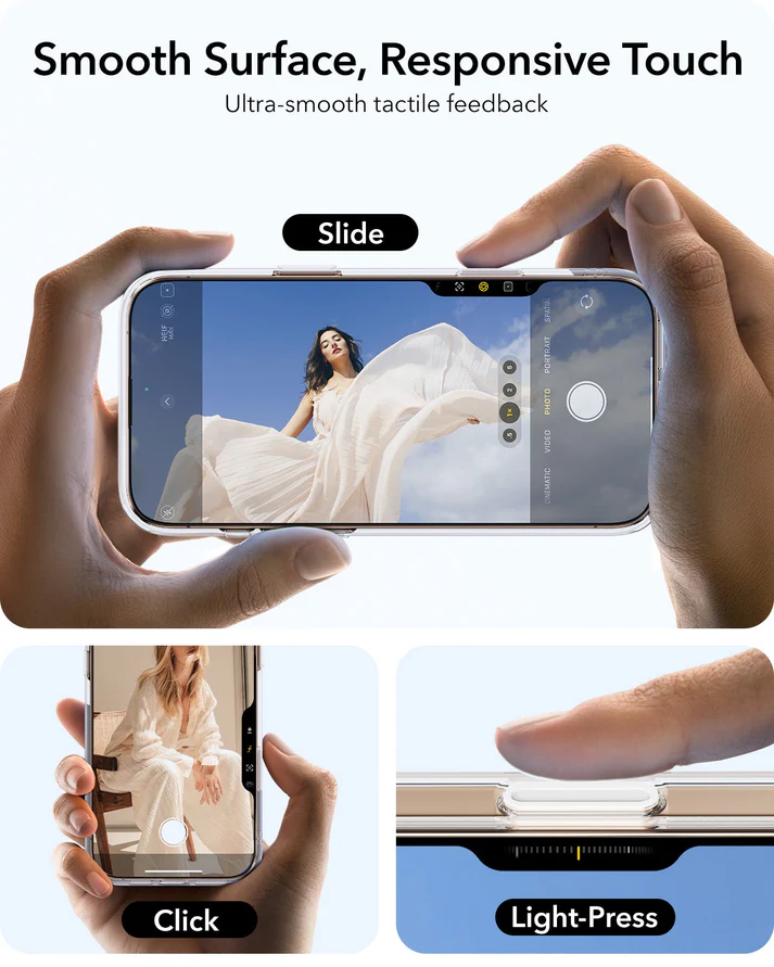 iPhone 16 Pro HaloLock Classic Hybrid Case (Camera Control, Stash Stand) - Clear